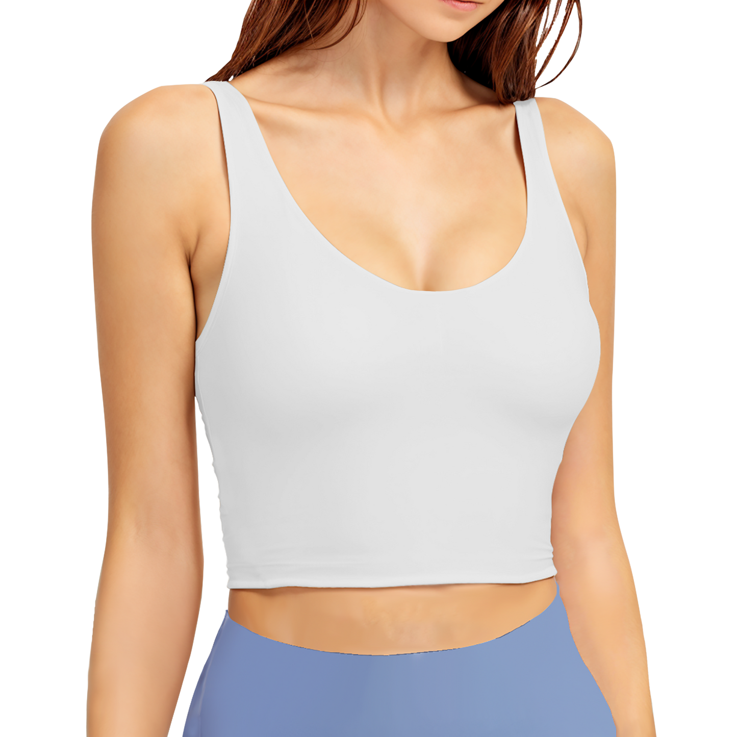 Sporty Polyester Sports Bra-White