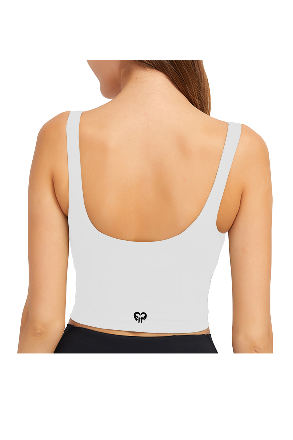 Sporty Polyester Sports Bra-White