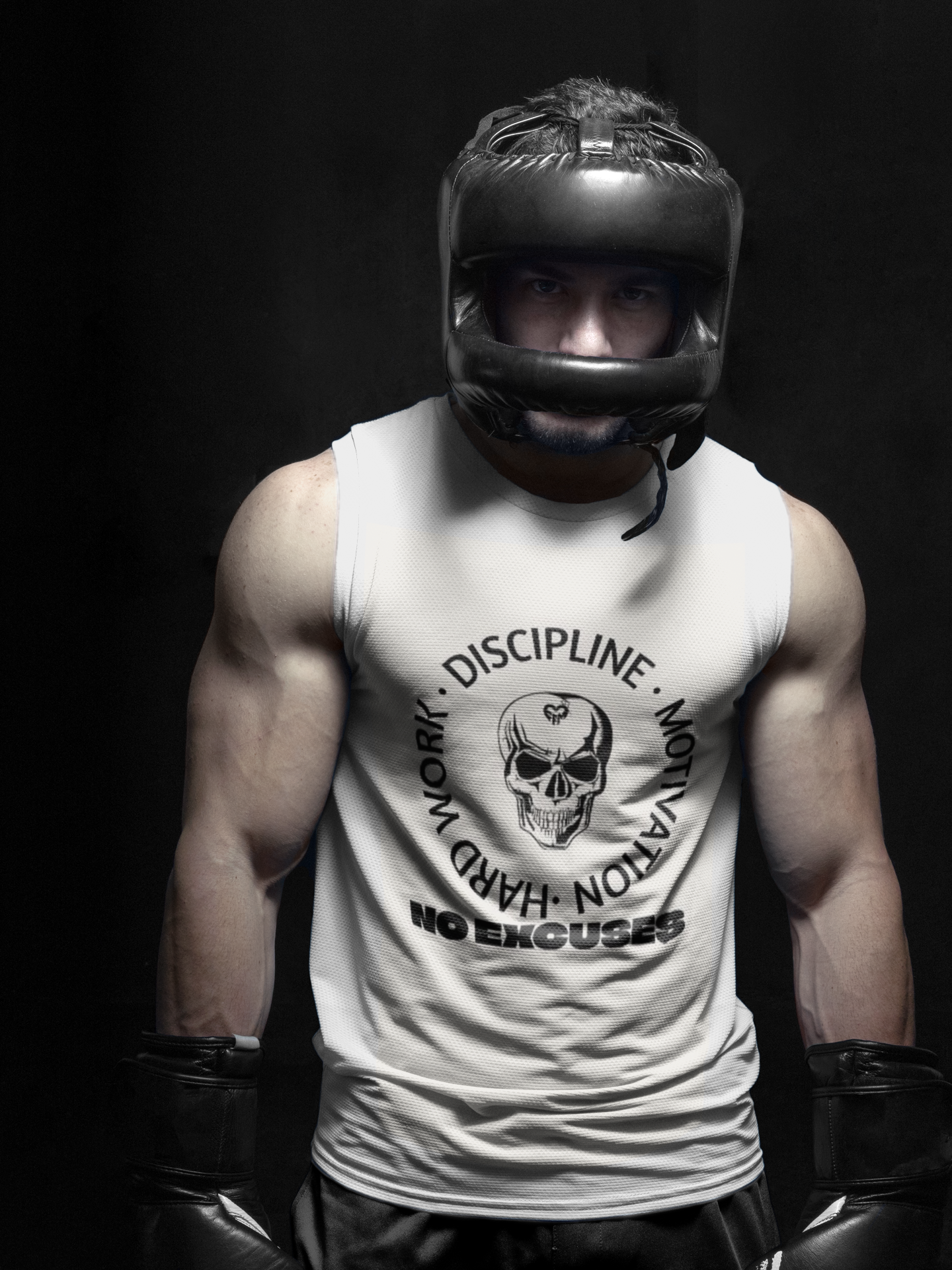 Men's Faded Tank Top with Skull Design