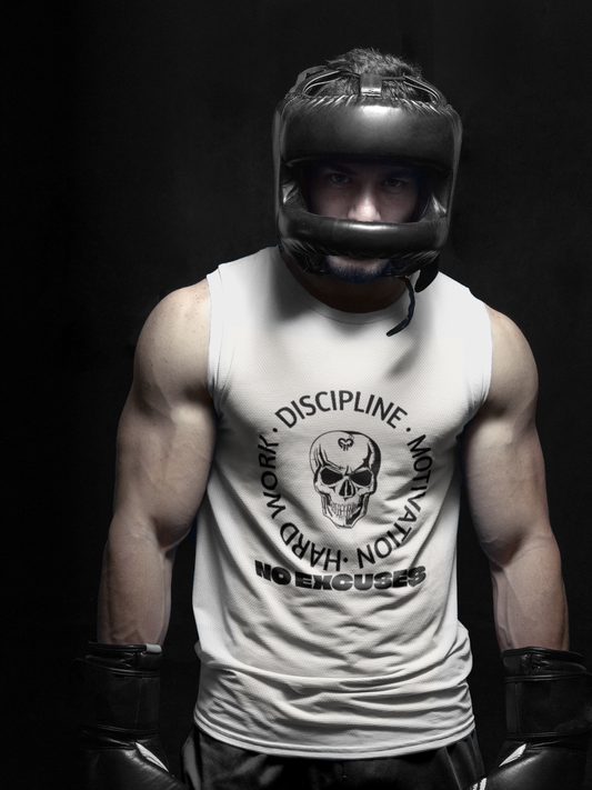 Men's Faded Tank Top with Skull Design