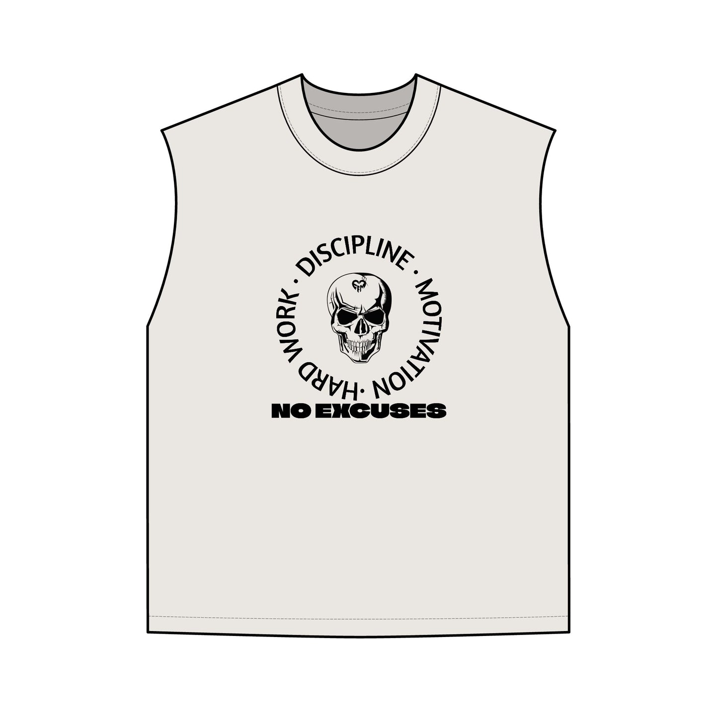 Men's Faded Tank Top with Skull Design