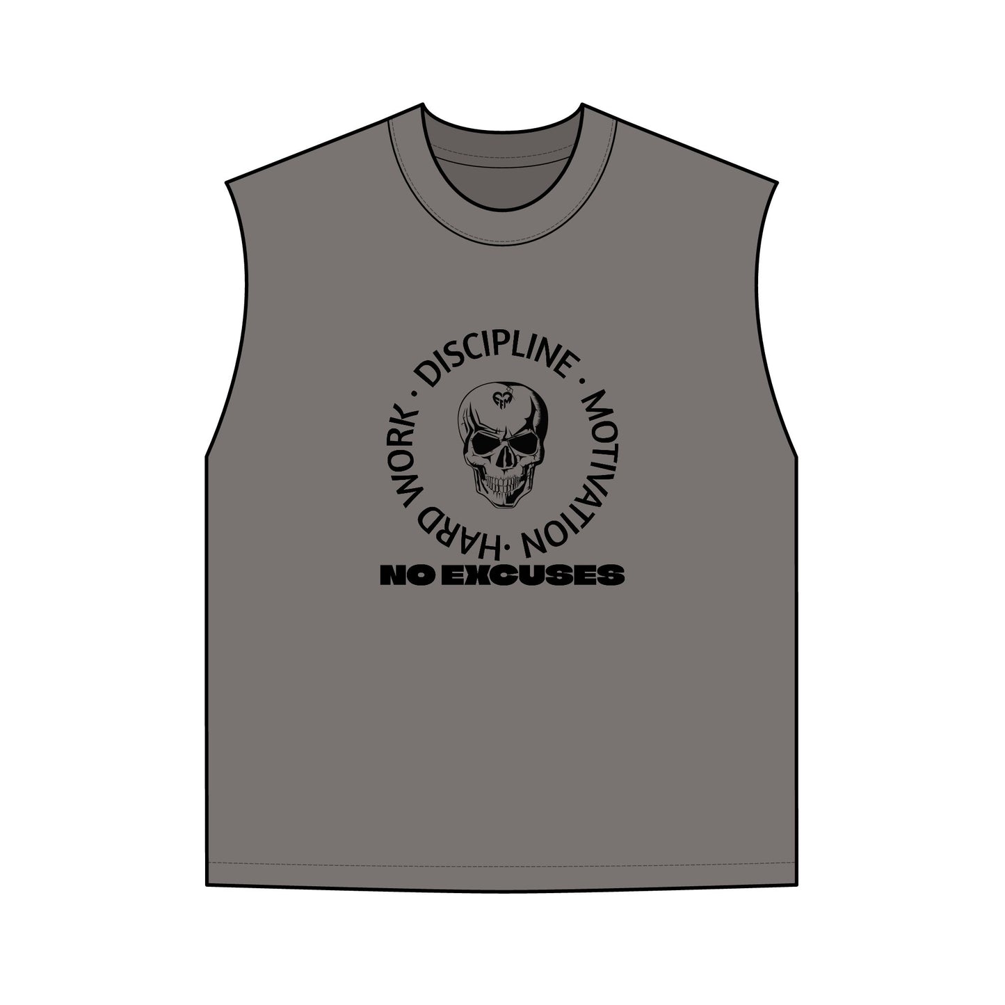 Men's Faded Tank Top with Skull Design