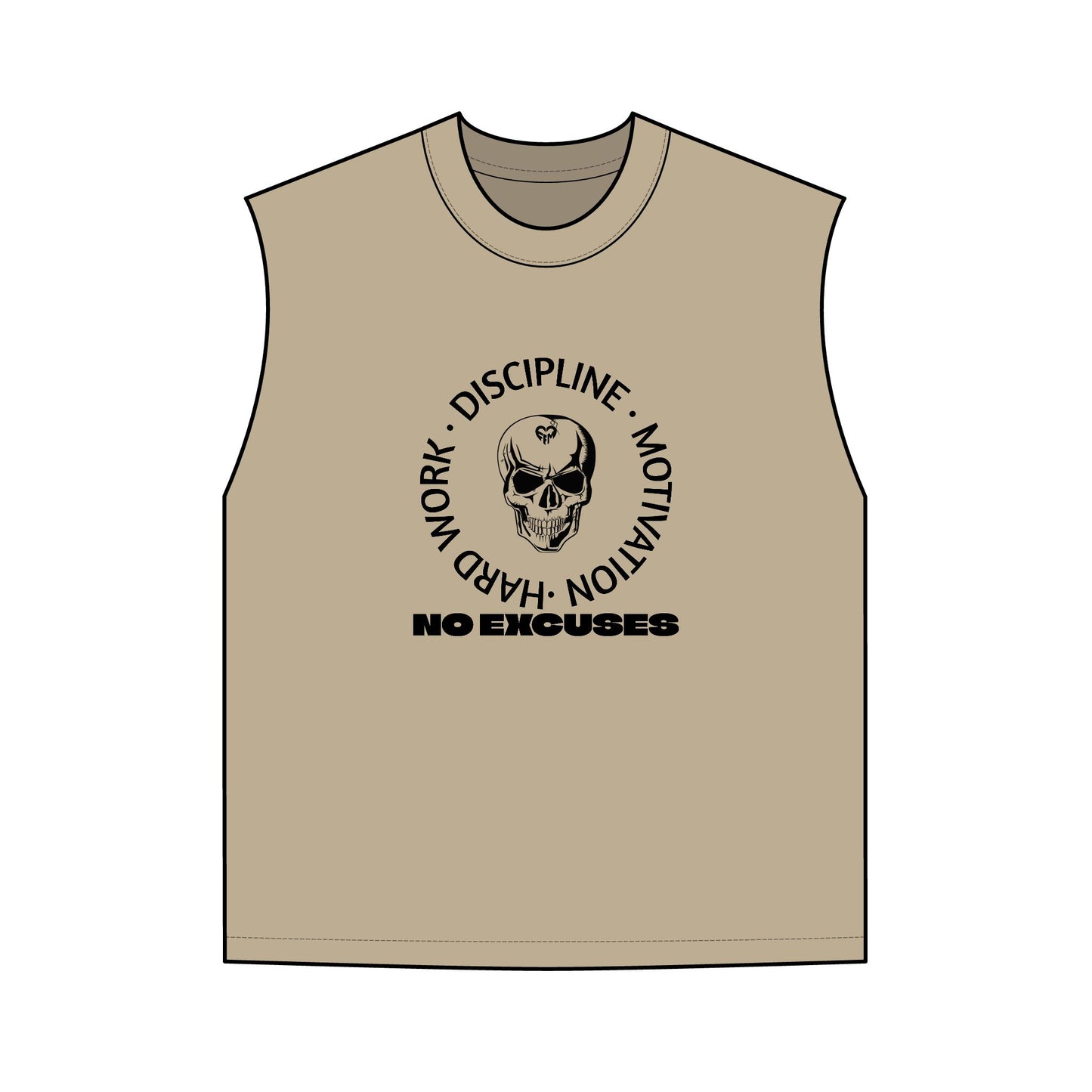 Men's Faded Tank Top with Skull Design