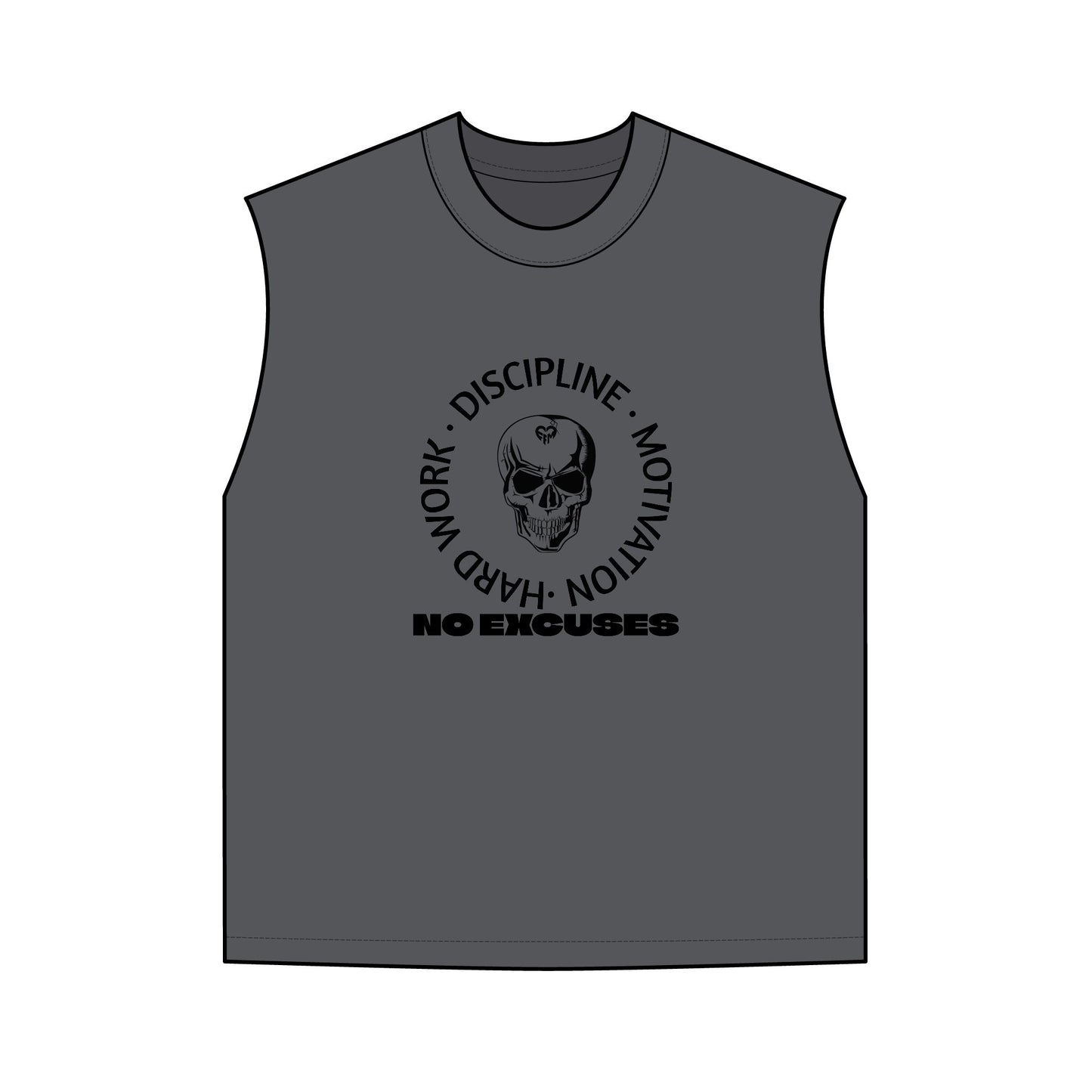Men's Faded Tank Top with Skull Design